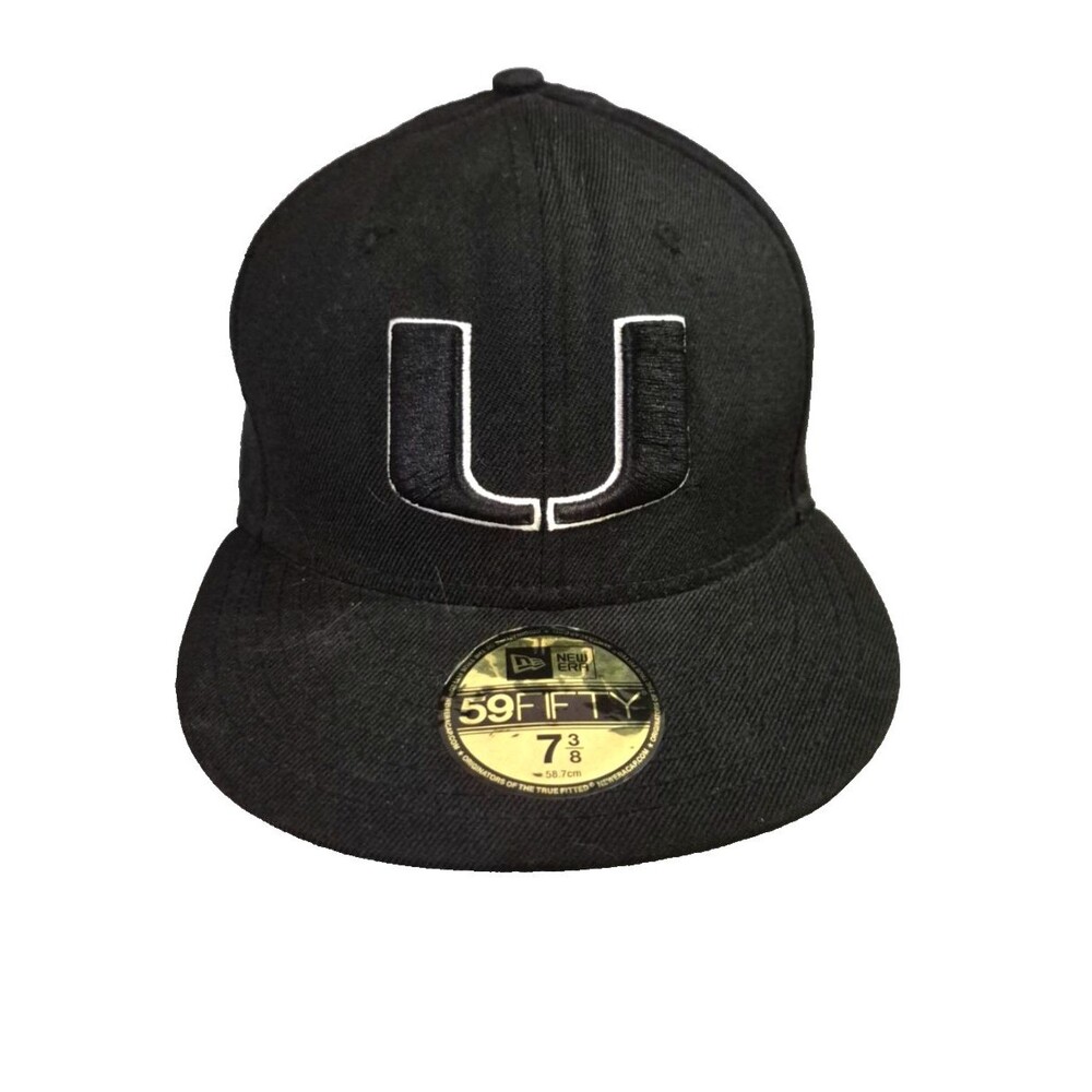 Men's New Era Black Miami Hurricanes Midnight Low Profile 59FIFTY Fitted Hat